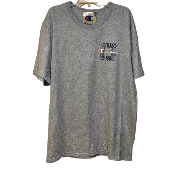 Champion Gray Short Sleeve Tee Classic Crew Neck - Picture 1 of 6